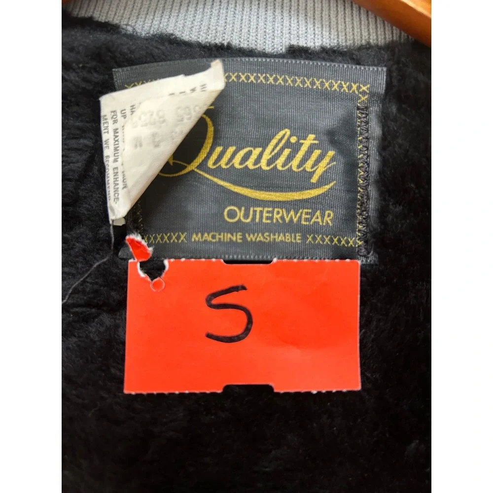 Vintage Quality Outerwear Bomber Jacket, Red Grey Fur Lined, Retro‎ Style